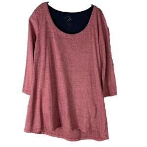 Miraclebody by Miraclesuit Cropped Sleeve Top Heathered Pink Size Medium